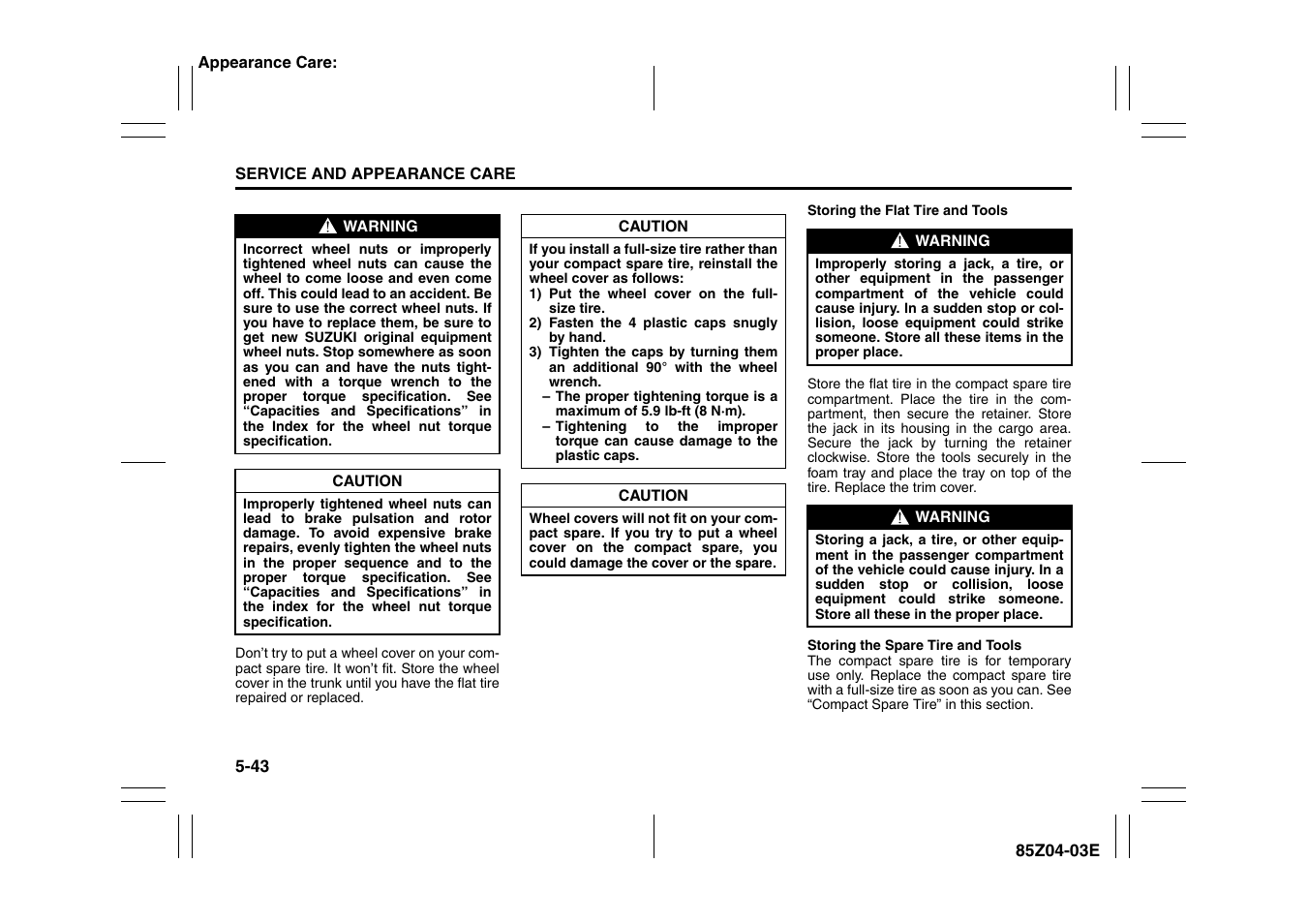 Suzuki Automible 2008 Forenza User Manual | Page 187 / 226