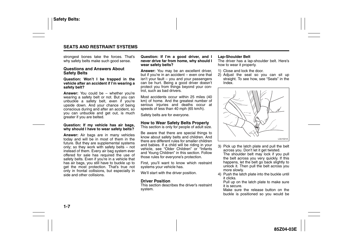 Suzuki Automible 2008 Forenza User Manual | Page 19 / 226