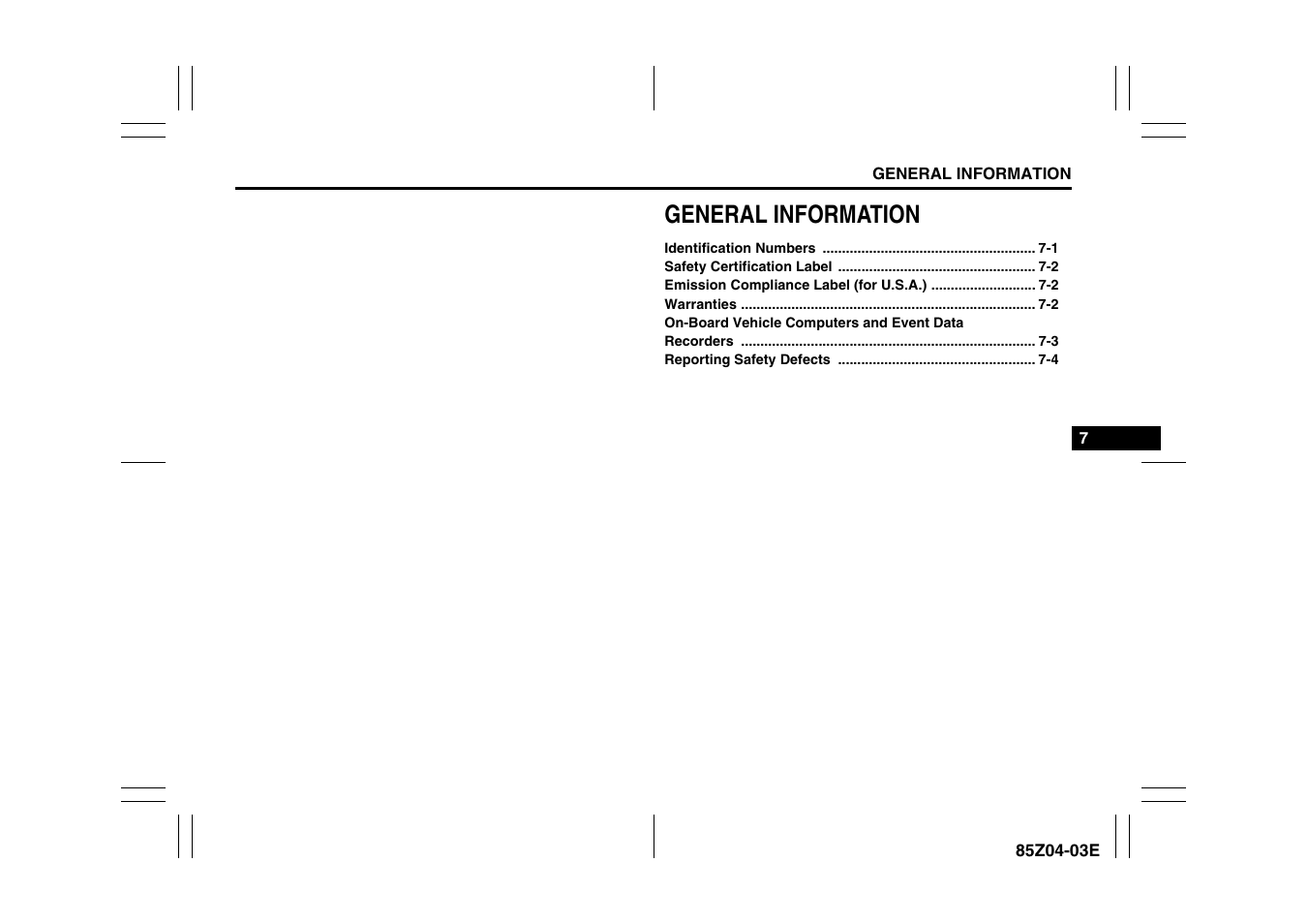 General information | Suzuki Automible 2008 Forenza User Manual | Page 214 / 226