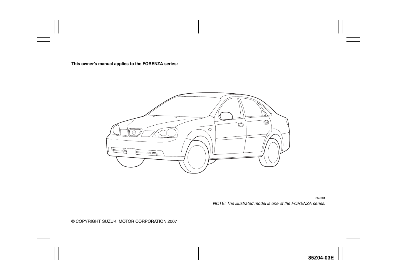 Model.pdf | Suzuki Automible 2008 Forenza User Manual | Page 3 / 226