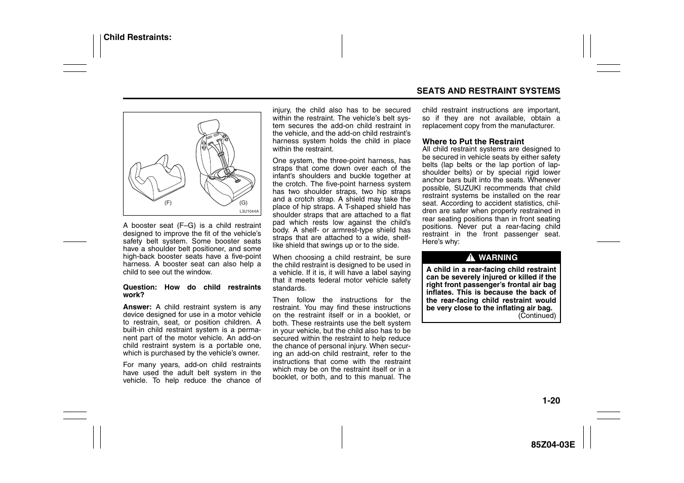 Suzuki Automible 2008 Forenza User Manual | Page 32 / 226