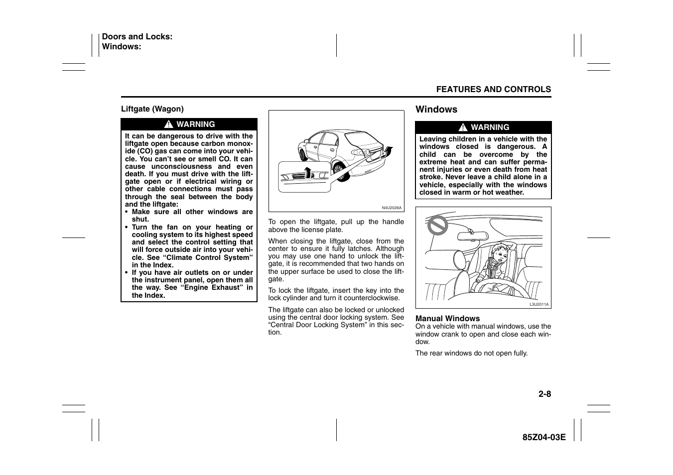 Windows -8 | Suzuki Automible 2008 Forenza User Manual | Page 56 / 226