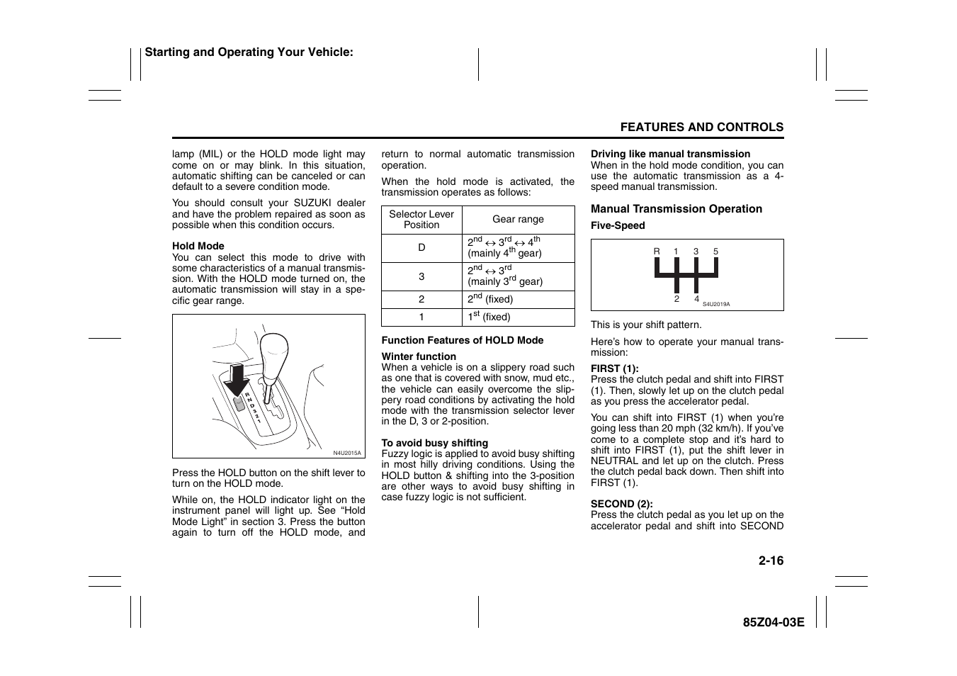 Hold | Suzuki Automible 2008 Forenza User Manual | Page 64 / 226