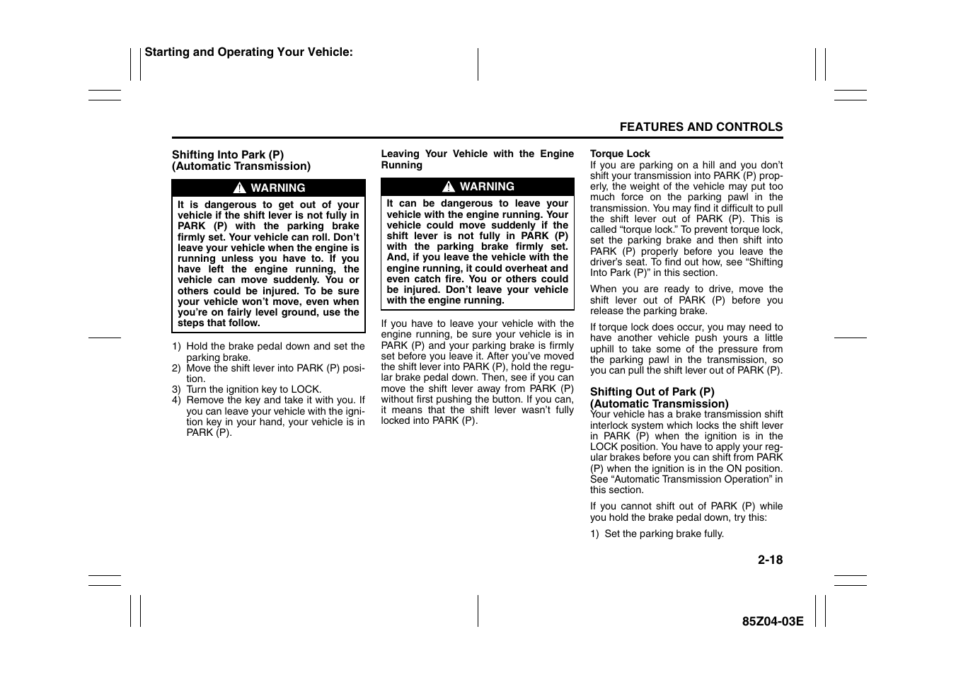 Suzuki Automible 2008 Forenza User Manual | Page 66 / 226