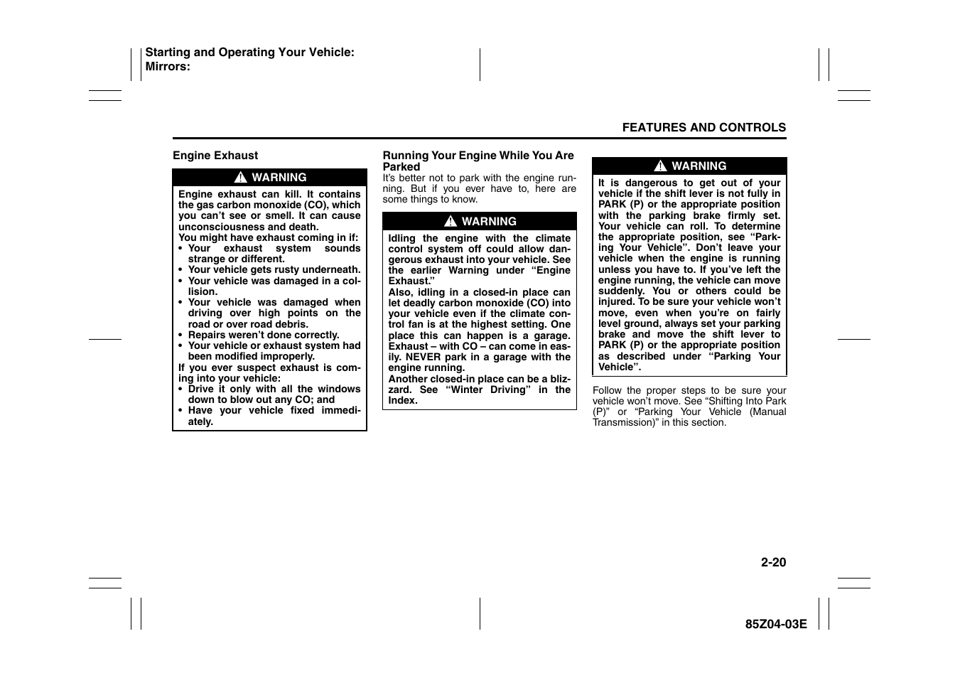 Suzuki Automible 2008 Forenza User Manual | Page 68 / 226
