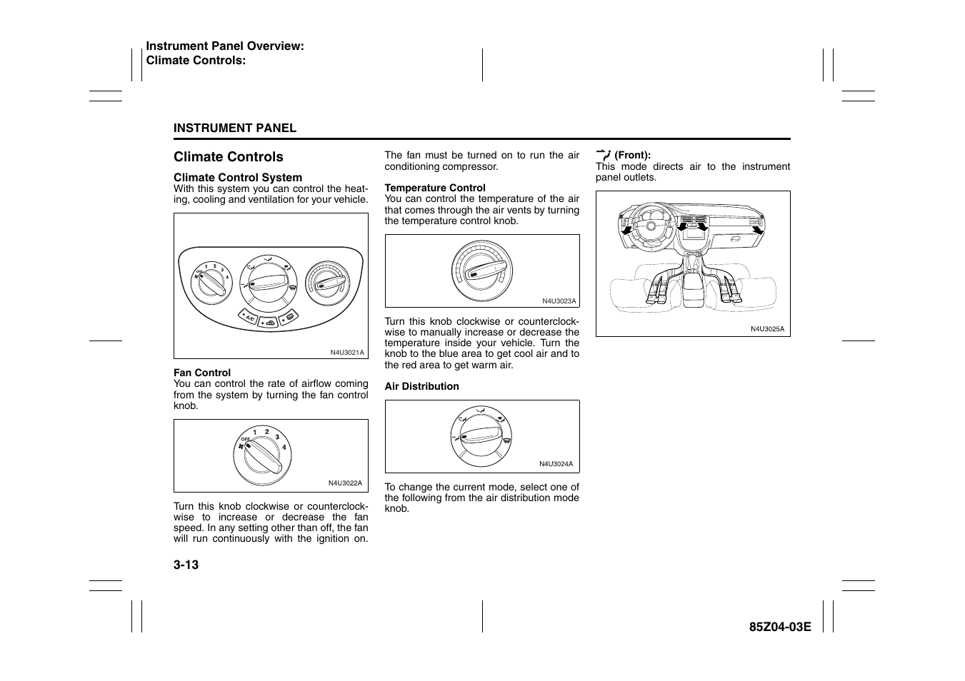 Climate controls -13 | Suzuki Automible 2008 Forenza User Manual | Page 89 / 226