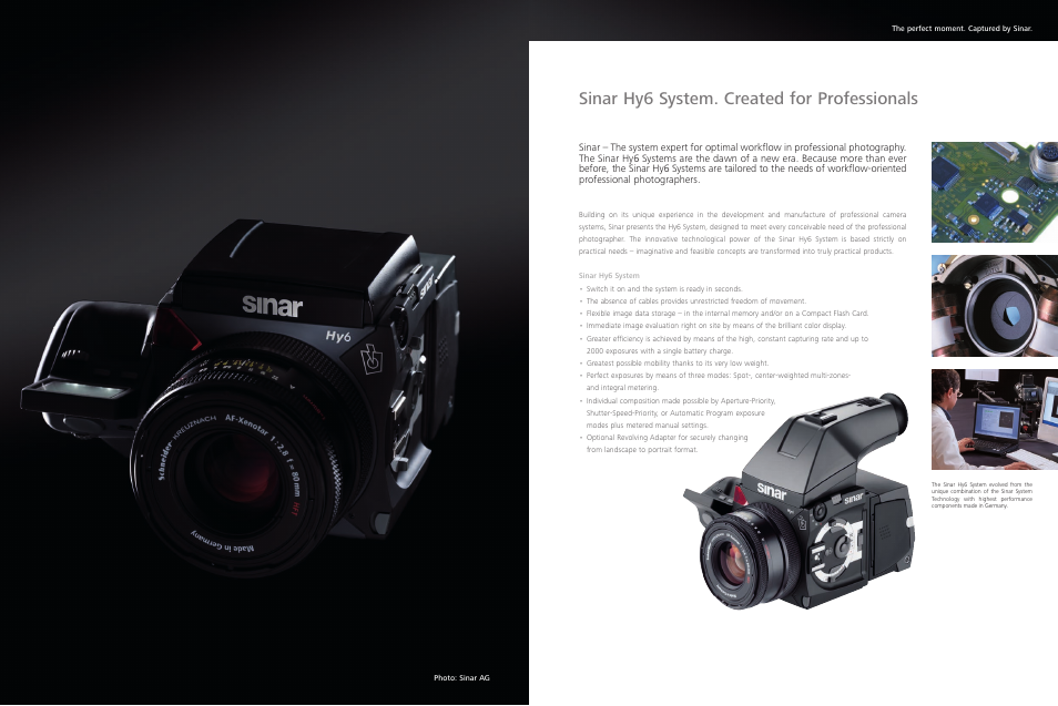 Sinar hy6 system. created for professionals | Sinar Medium Format Camera System Hy6 User Manual | Page 3 / 12