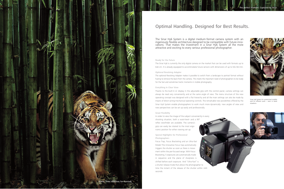 Optimal handling. designed for best results | Sinar Medium Format Camera System Hy6 User Manual | Page 6 / 12