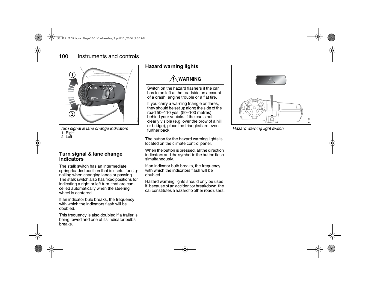 Saab 2007 9-3 User Manual | Page 100 / 304