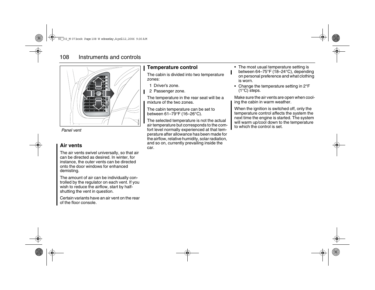 Saab 2007 9-3 User Manual | Page 108 / 304