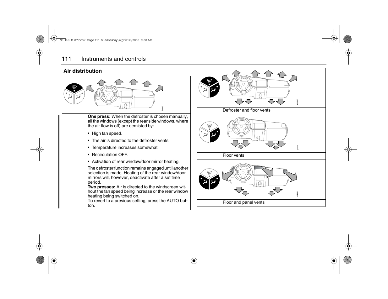 Saab 2007 9-3 User Manual | Page 111 / 304