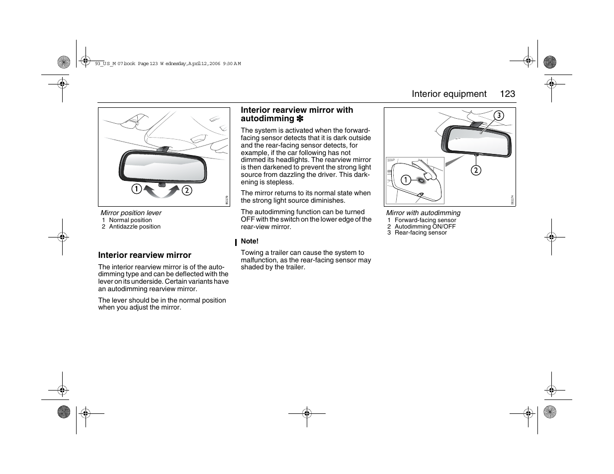 Saab 2007 9-3 User Manual | Page 123 / 304