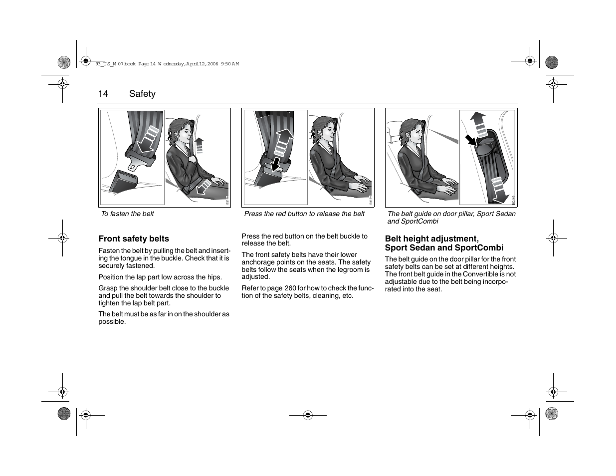 Saab 2007 9-3 User Manual | Page 14 / 304