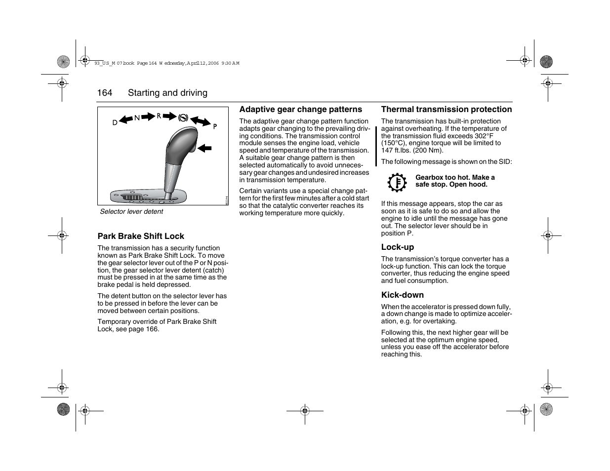 Saab 2007 9-3 User Manual | Page 164 / 304