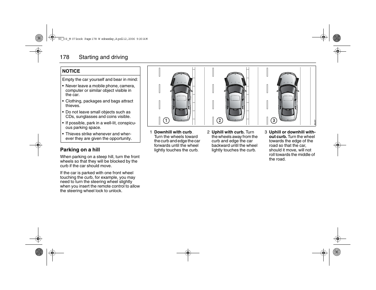 178 starting and driving | Saab 2007 9-3 User Manual | Page 178 / 304