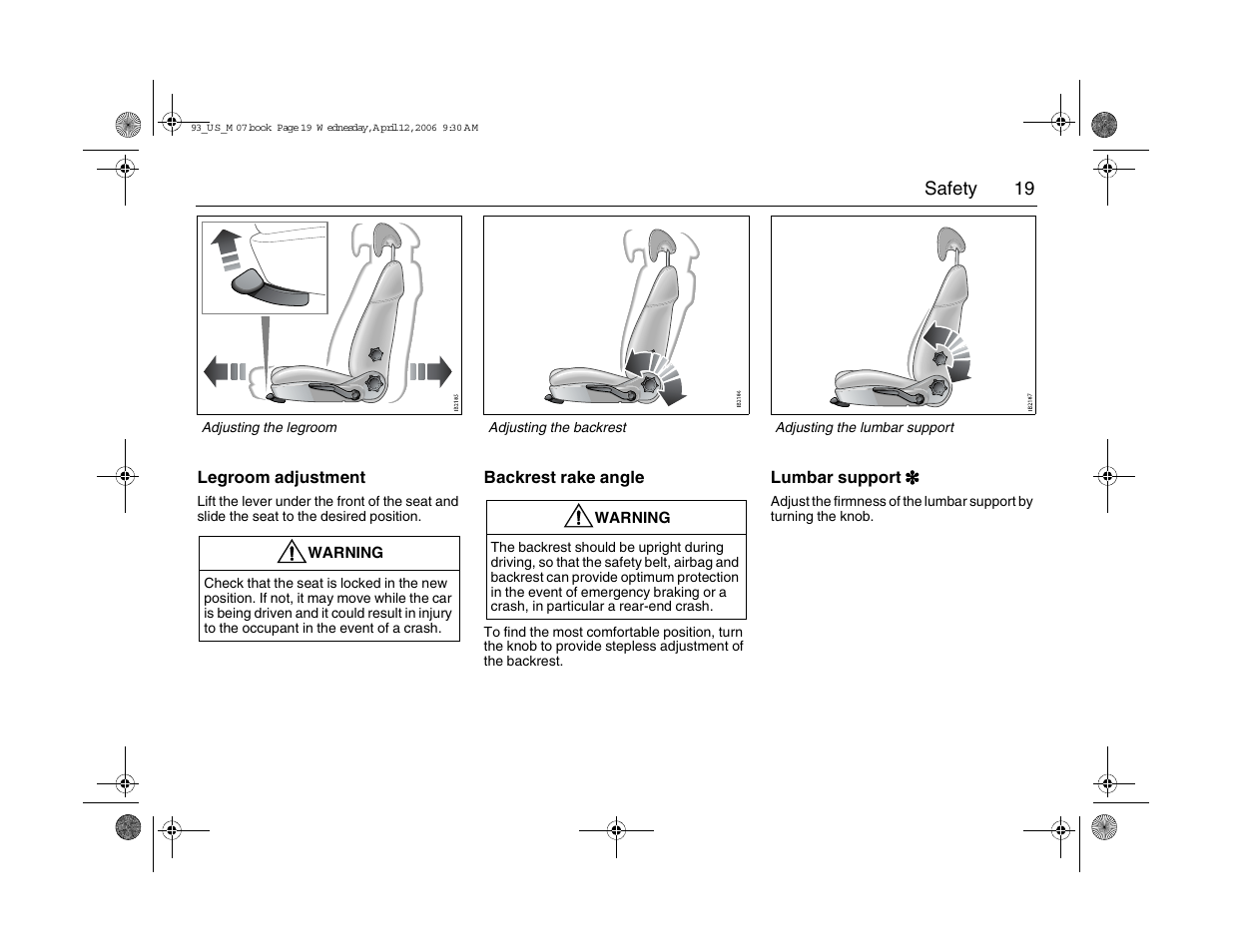 Saab 2007 9-3 User Manual | Page 19 / 304
