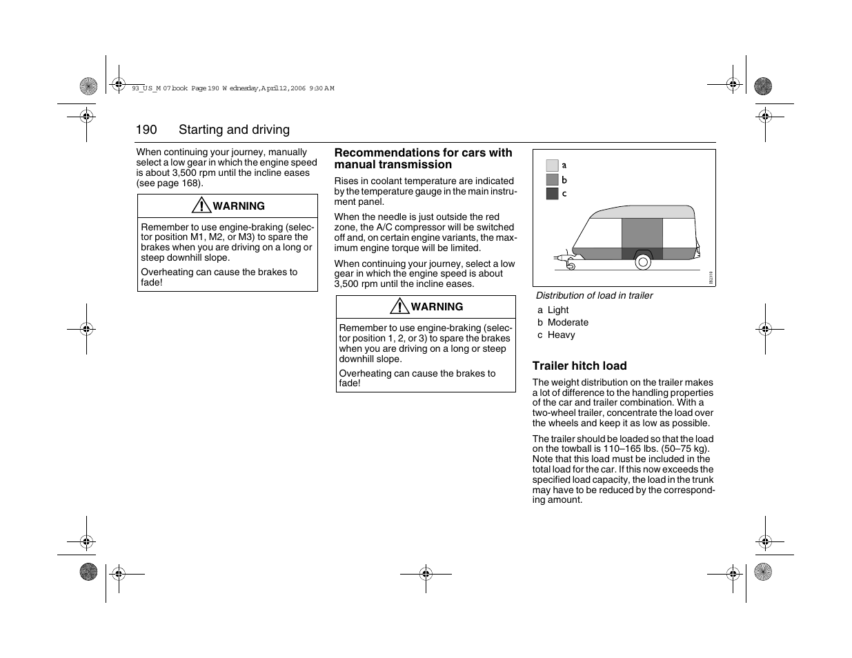 Saab 2007 9-3 User Manual | Page 190 / 304