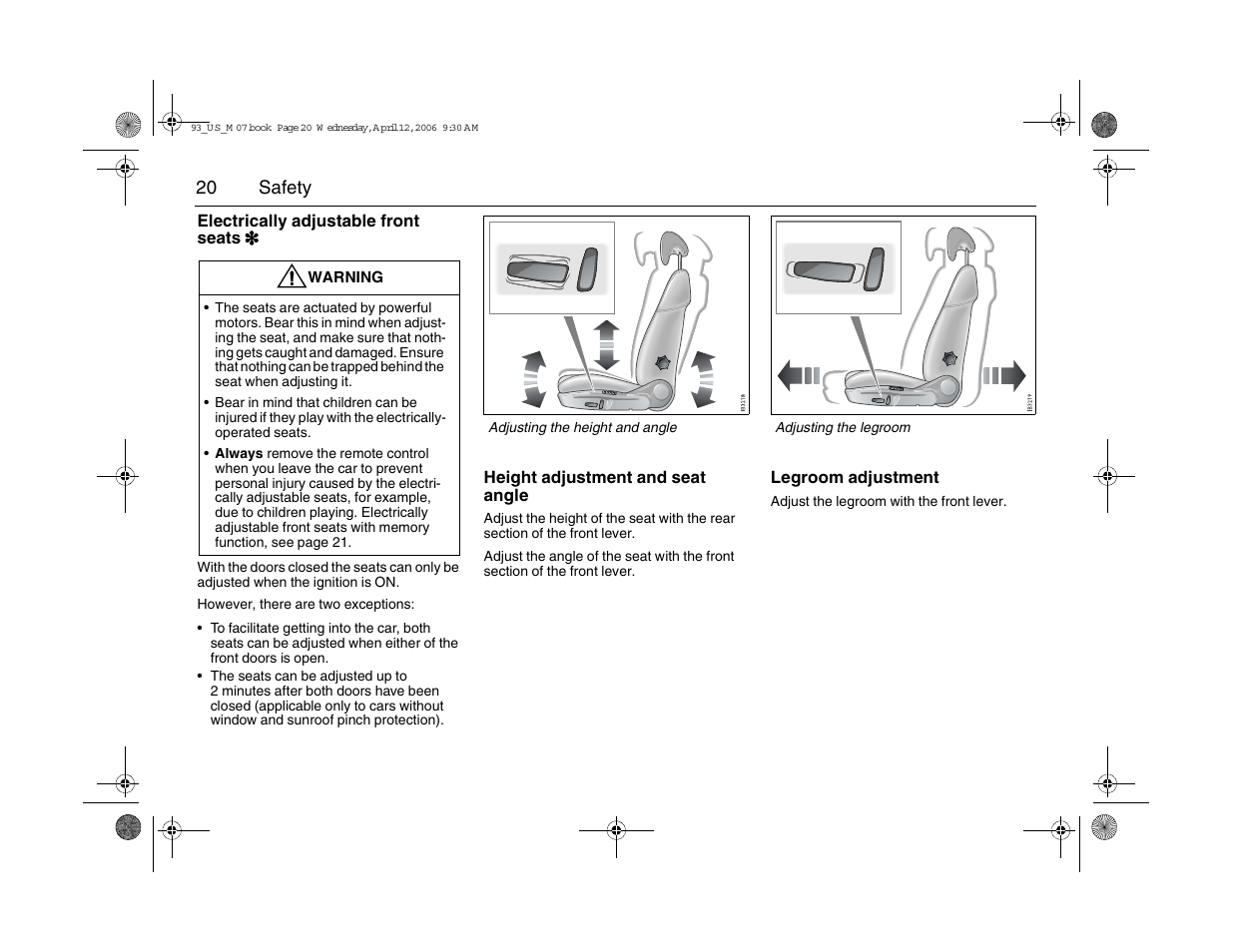 Saab 2007 9-3 User Manual | Page 20 / 304