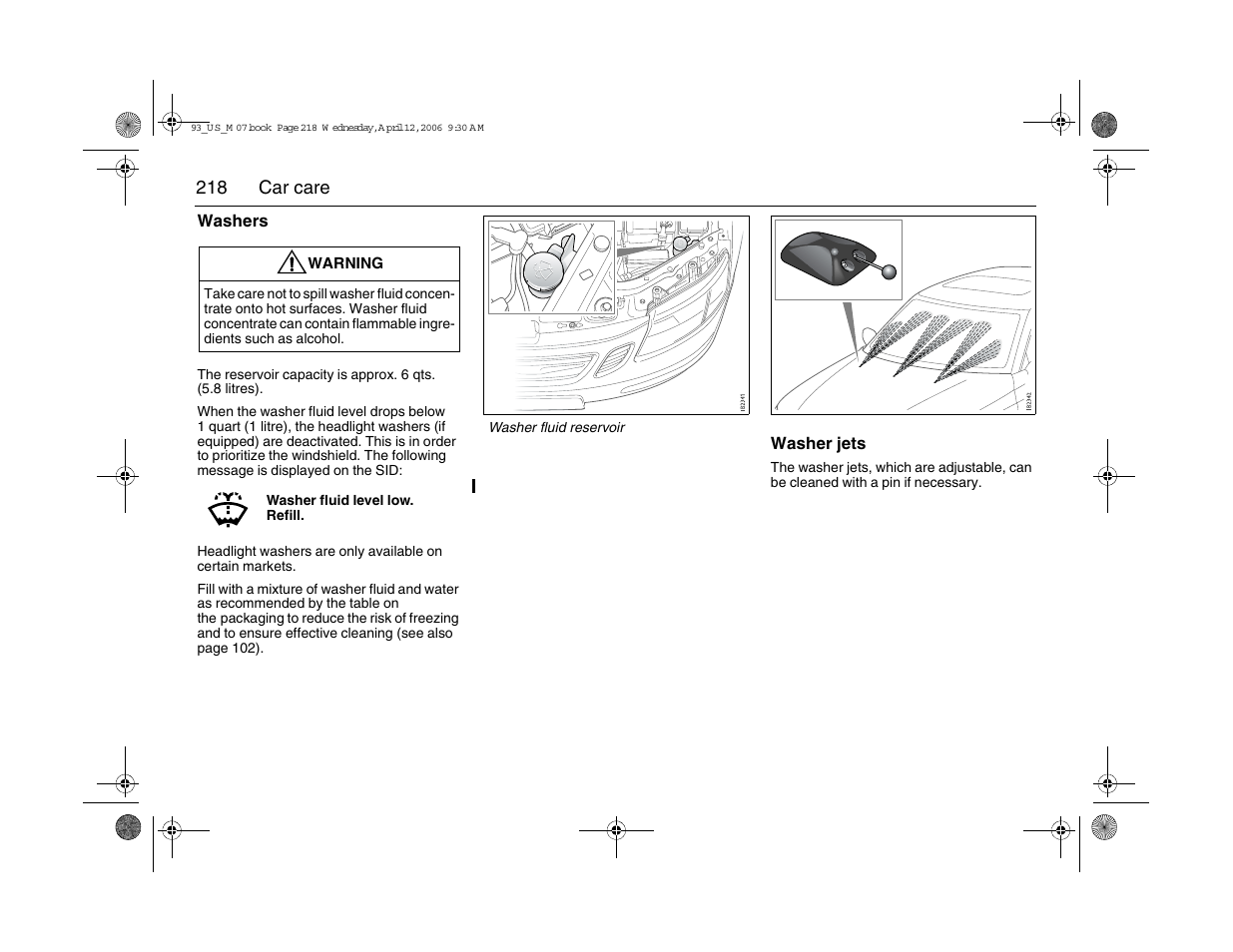 Saab 2007 9-3 User Manual | Page 218 / 304