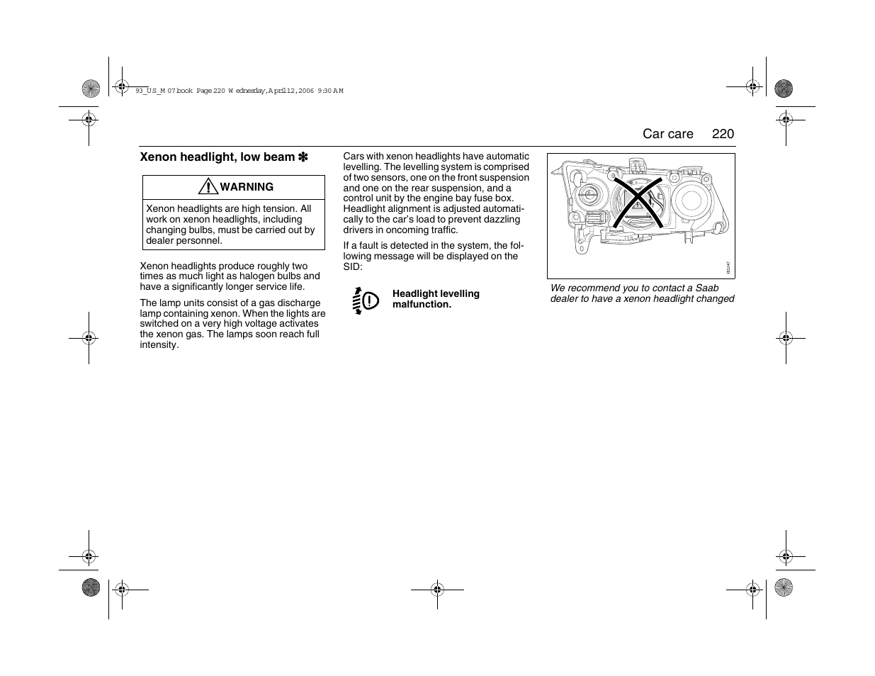 Saab 2007 9-3 User Manual | Page 220 / 304