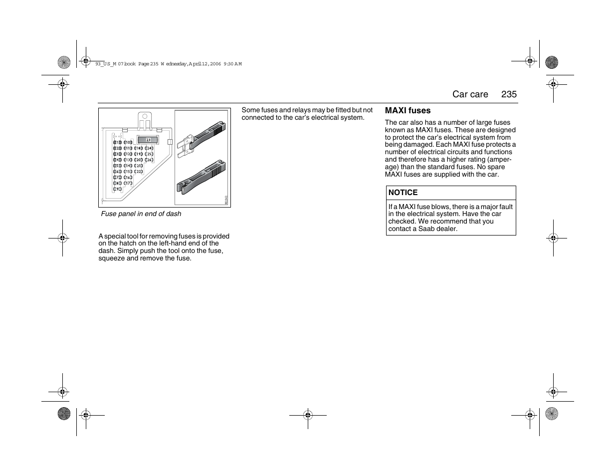 Saab 2007 9-3 User Manual | Page 235 / 304