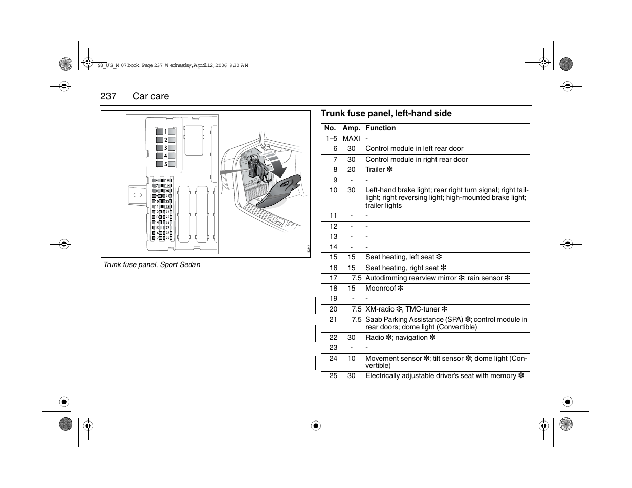 237 car care | Saab 2007 9-3 User Manual | Page 237 / 304