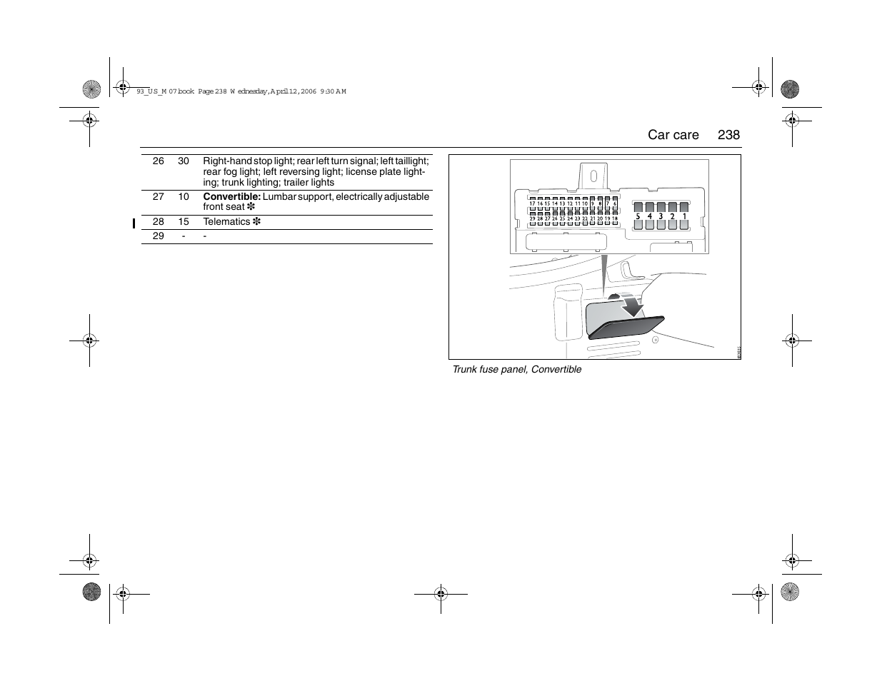 238 car care | Saab 2007 9-3 User Manual | Page 238 / 304