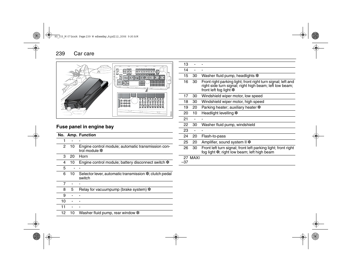 239 car care | Saab 2007 9-3 User Manual | Page 239 / 304