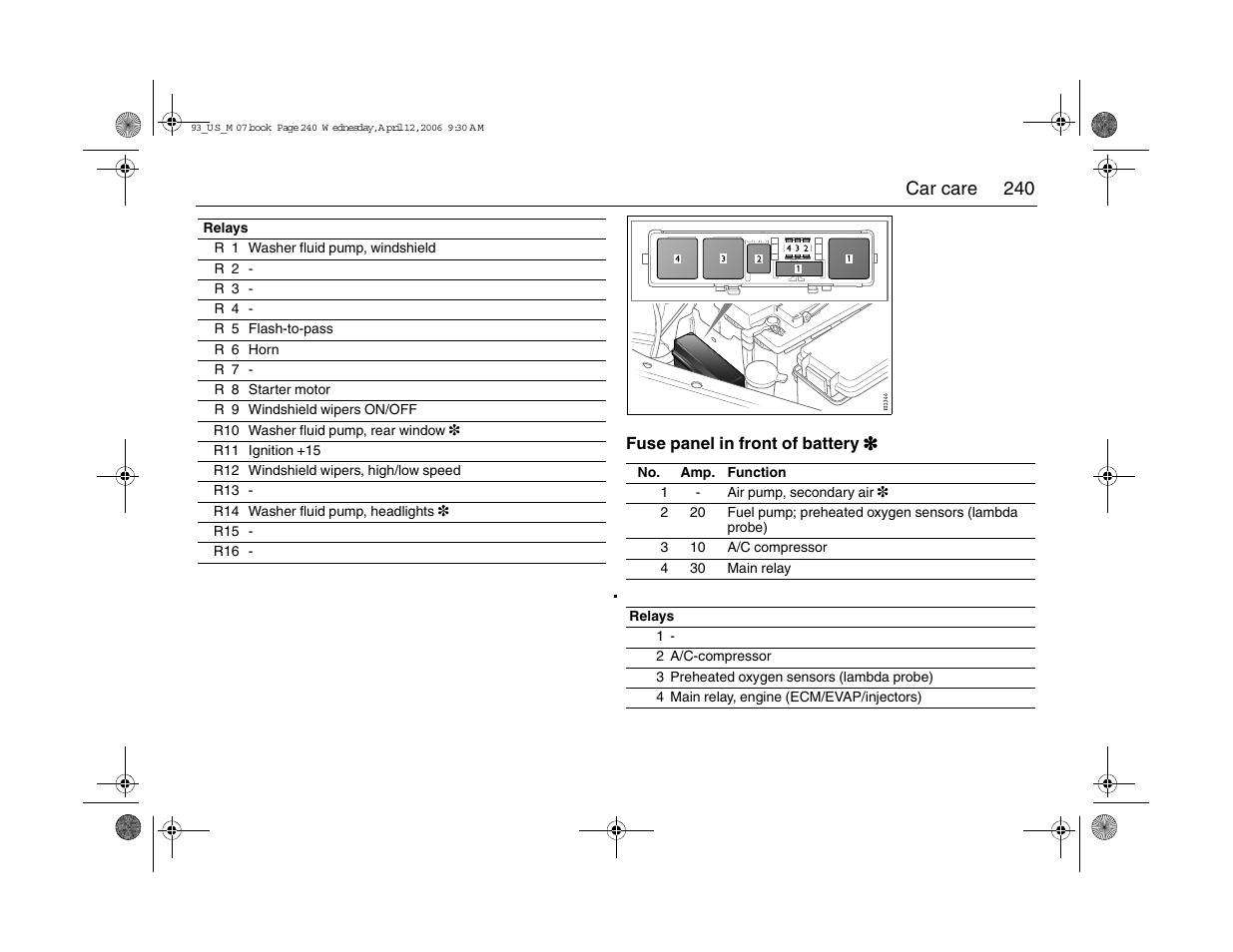 240 car care | Saab 2007 9-3 User Manual | Page 240 / 304