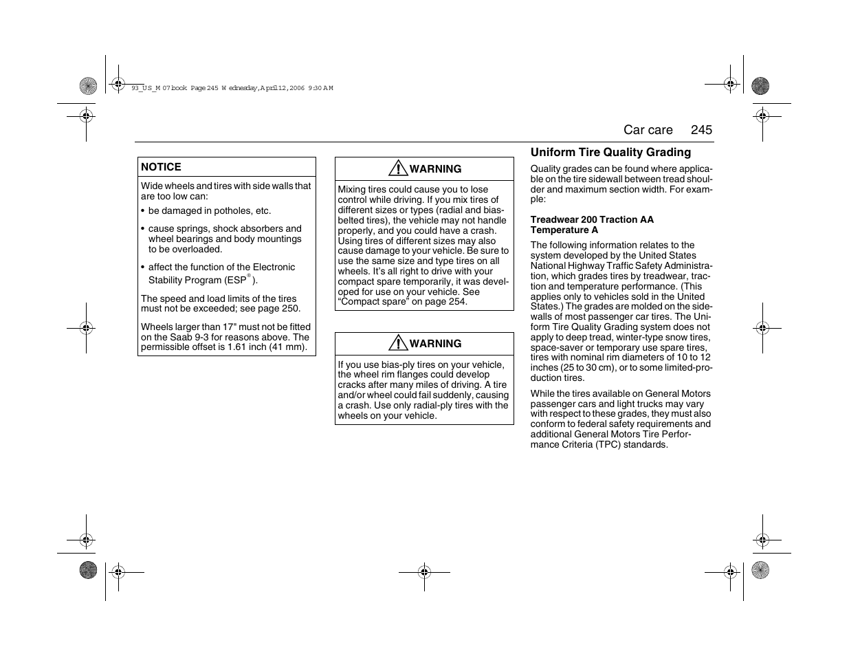 245 car care | Saab 2007 9-3 User Manual | Page 245 / 304