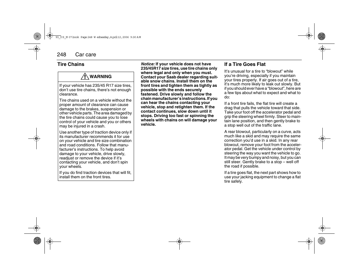 Saab 2007 9-3 User Manual | Page 248 / 304