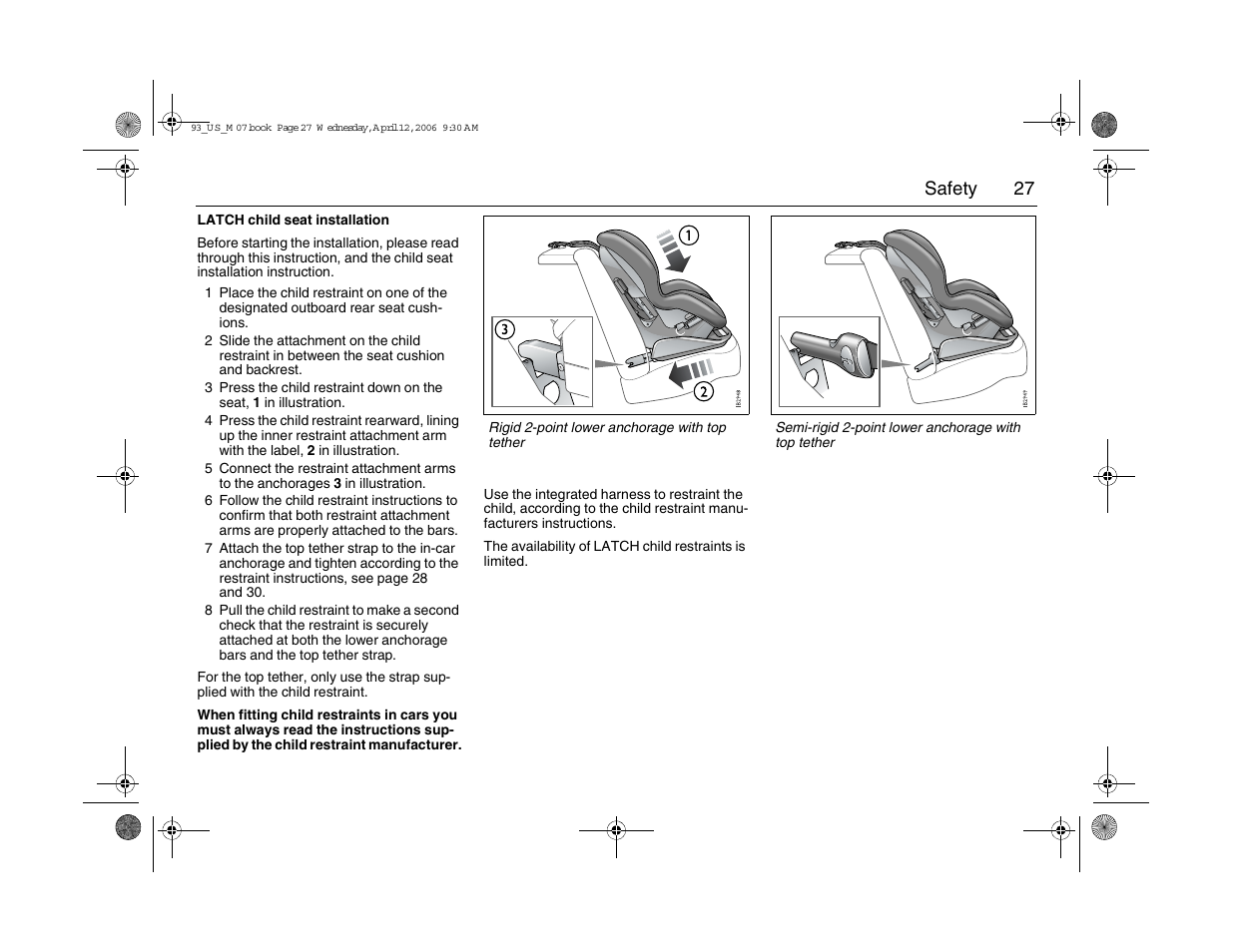 27 safety | Saab 2007 9-3 User Manual | Page 27 / 304