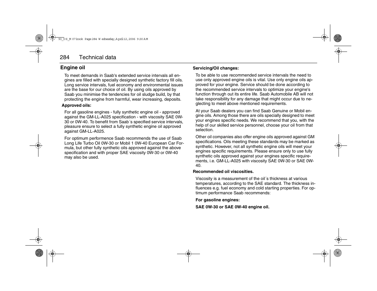 Saab 2007 9-3 User Manual | Page 284 / 304