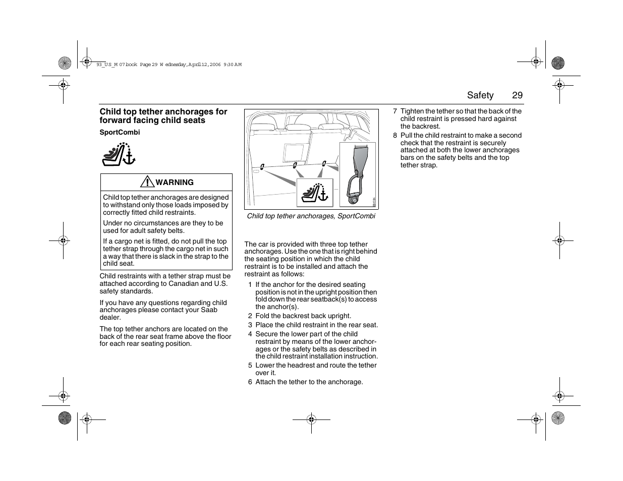 29 safety | Saab 2007 9-3 User Manual | Page 29 / 304