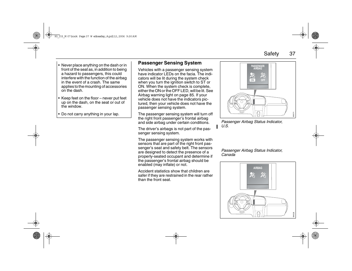 Saab 2007 9-3 User Manual | Page 37 / 304