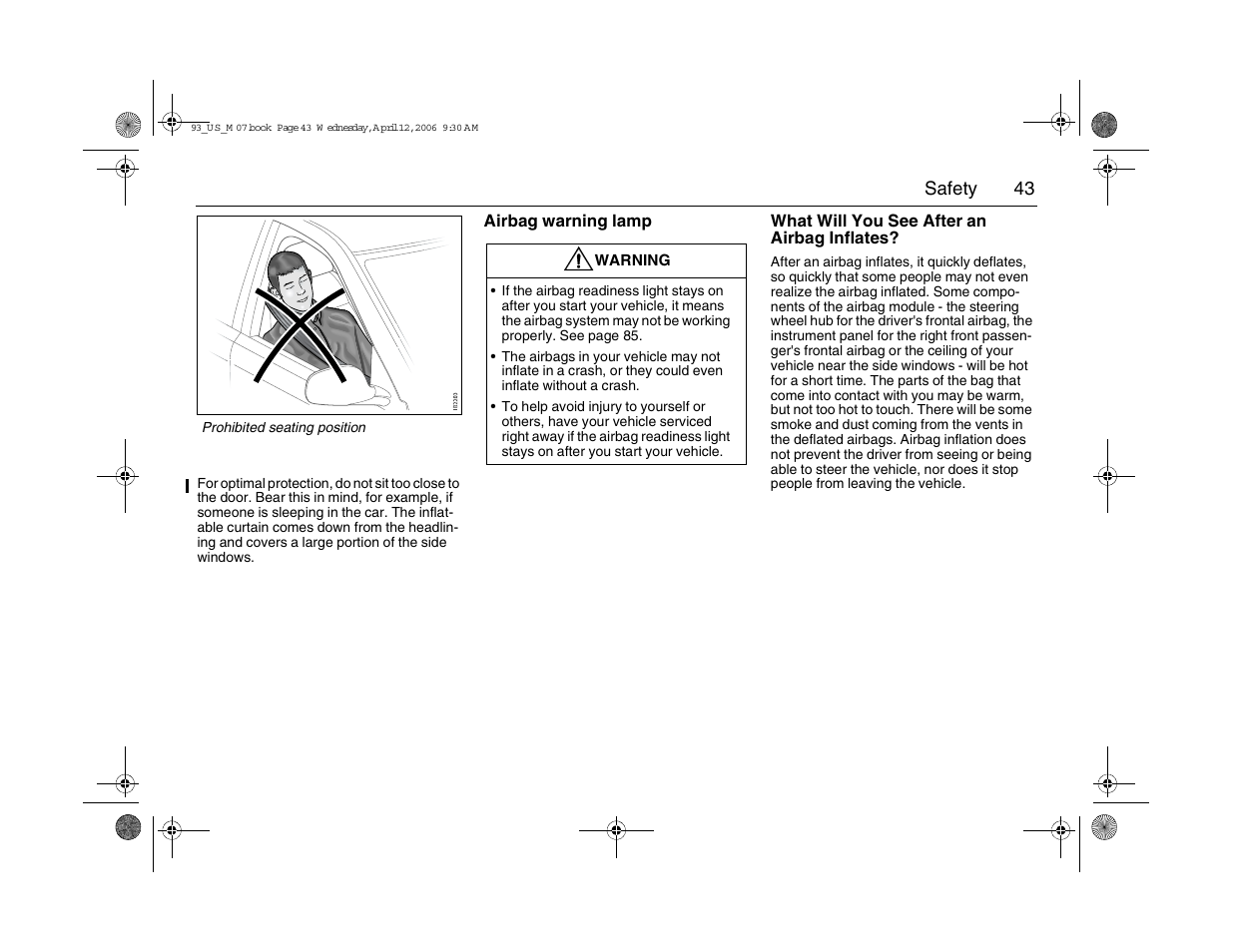 Saab 2007 9-3 User Manual | Page 43 / 304
