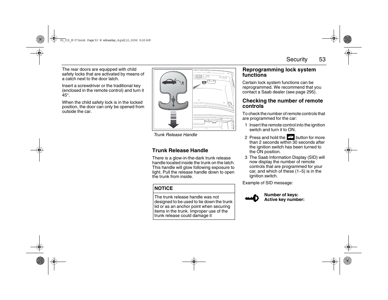 Saab 2007 9-3 User Manual | Page 53 / 304