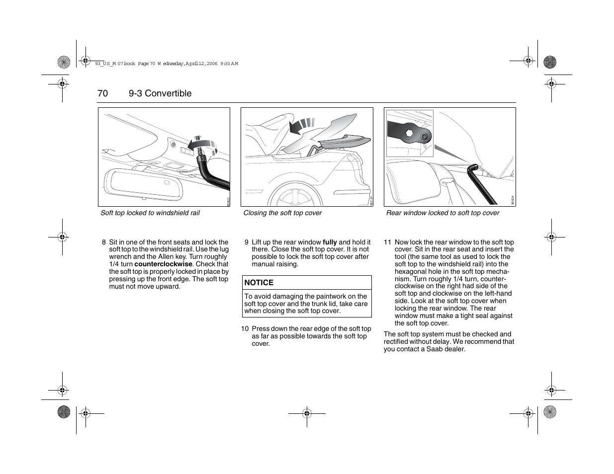 Saab 2007 9-3 User Manual | Page 70 / 304