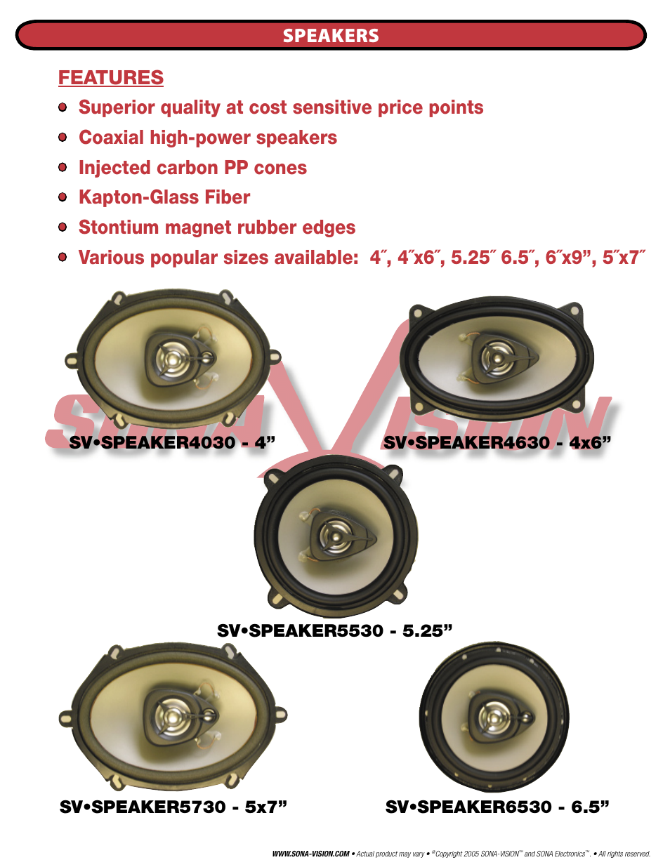 Speakers | SONA Electronics SE560 User Manual | Page 10 / 12