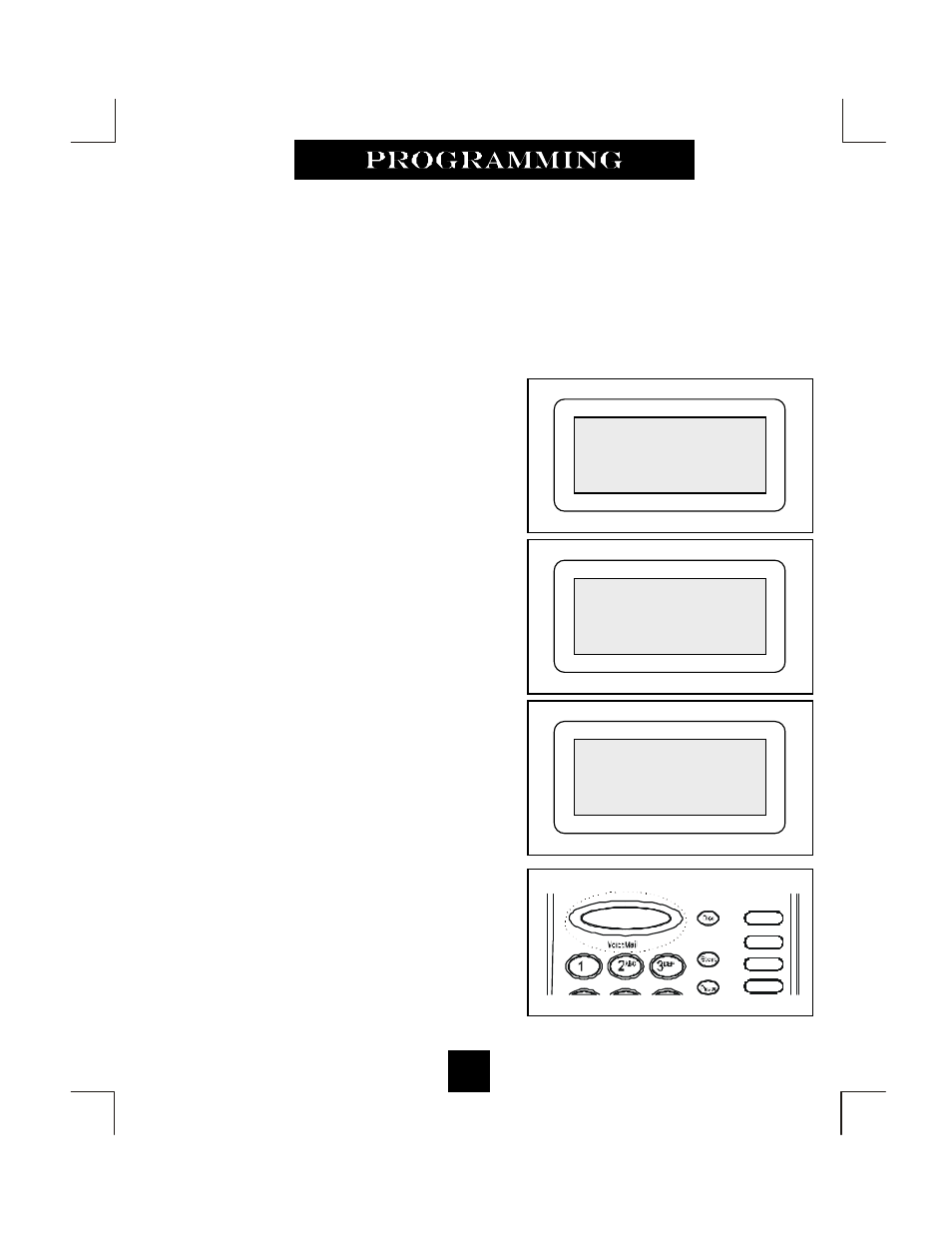 Programming voice mail | Spectrum Brands SPECTRUM PLUS SP-550 User Manual | Page 34 / 70