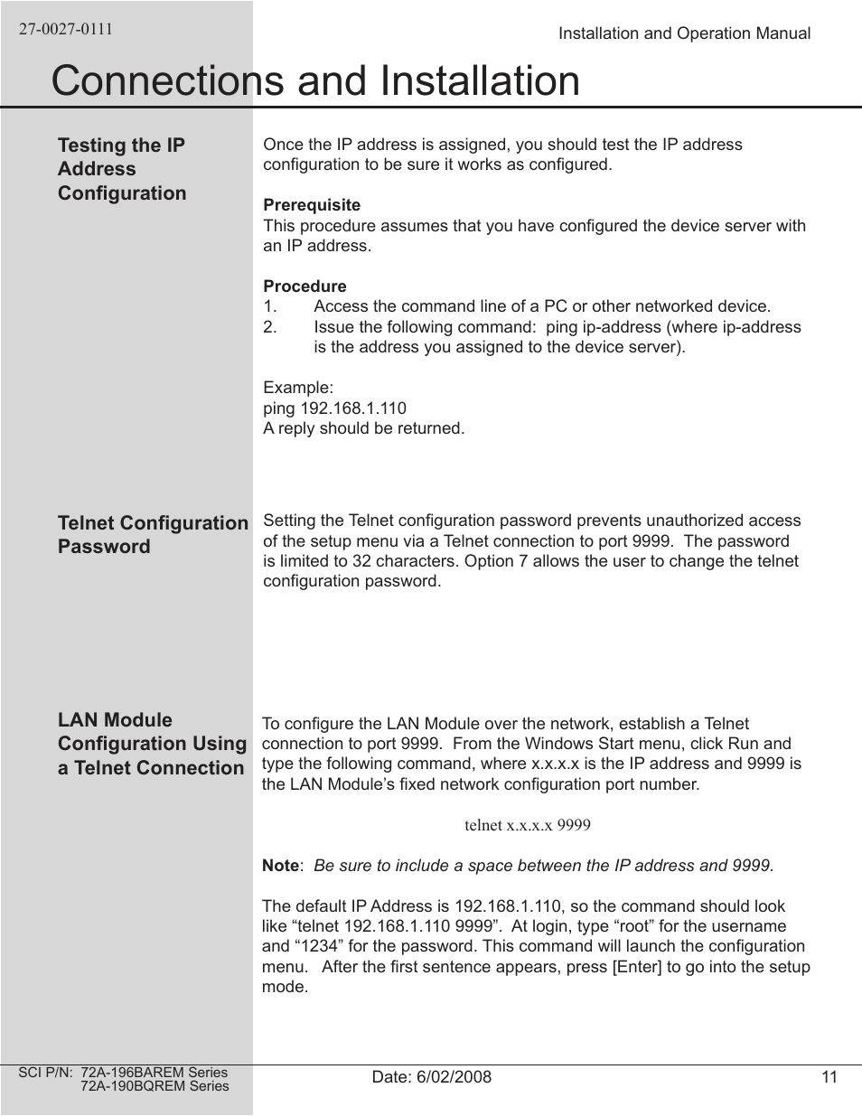 Connections and installation | Spectrum Brands 72A-196BAREM Series User Manual | Page 11 / 26