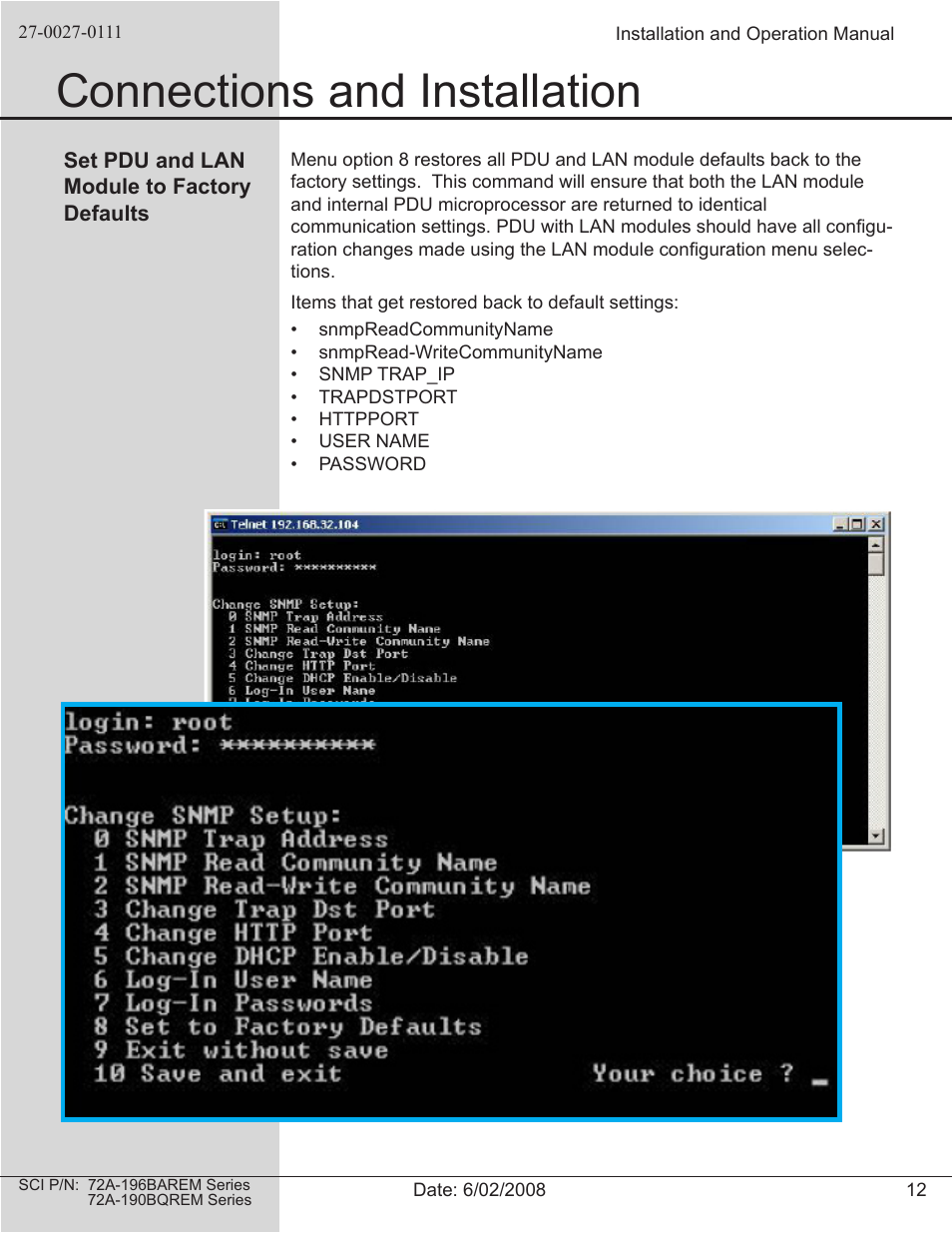 Connections and installation | Spectrum Brands 72A-196BAREM Series User Manual | Page 12 / 26