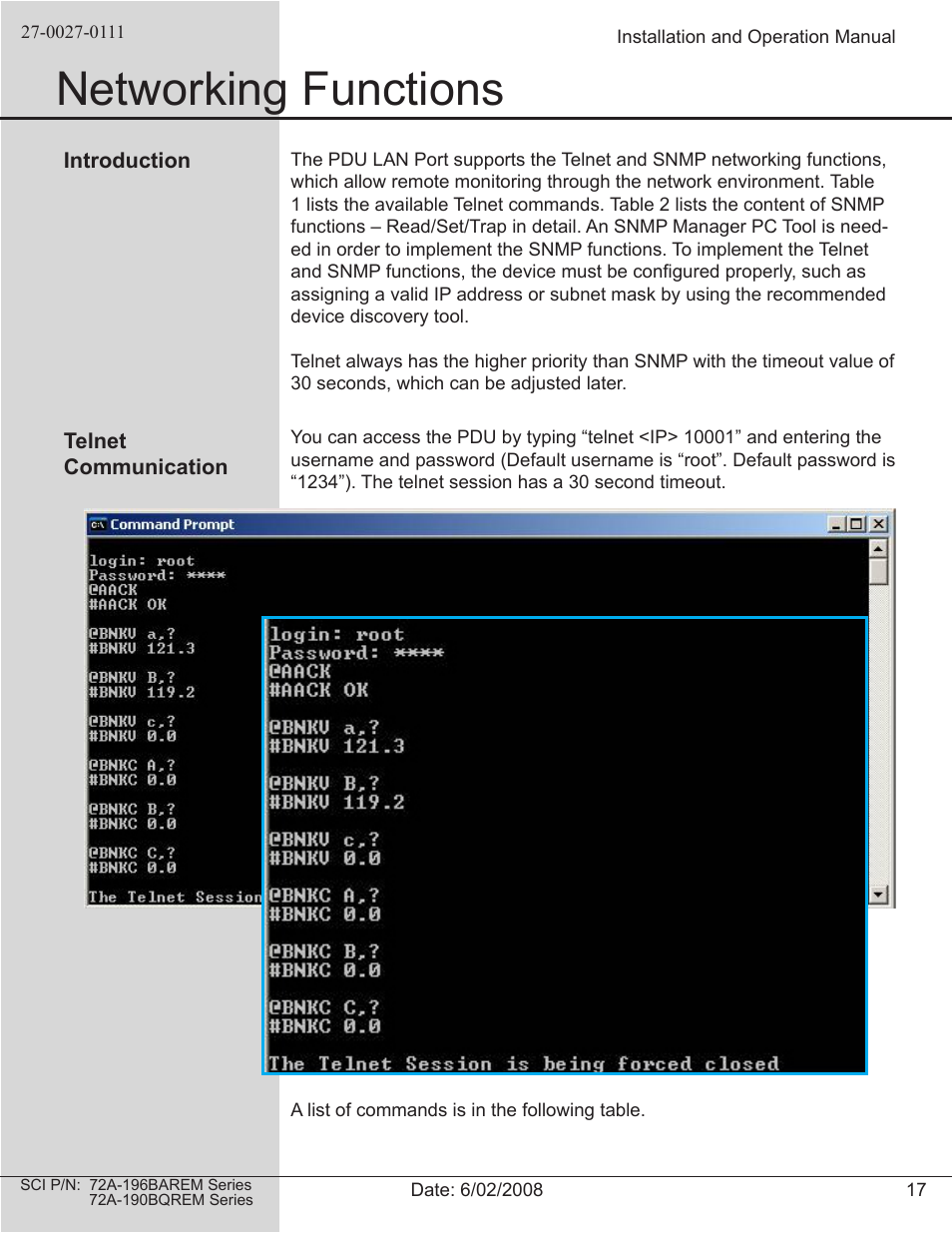 Networking functions | Spectrum Brands 72A-196BAREM Series User Manual | Page 17 / 26
