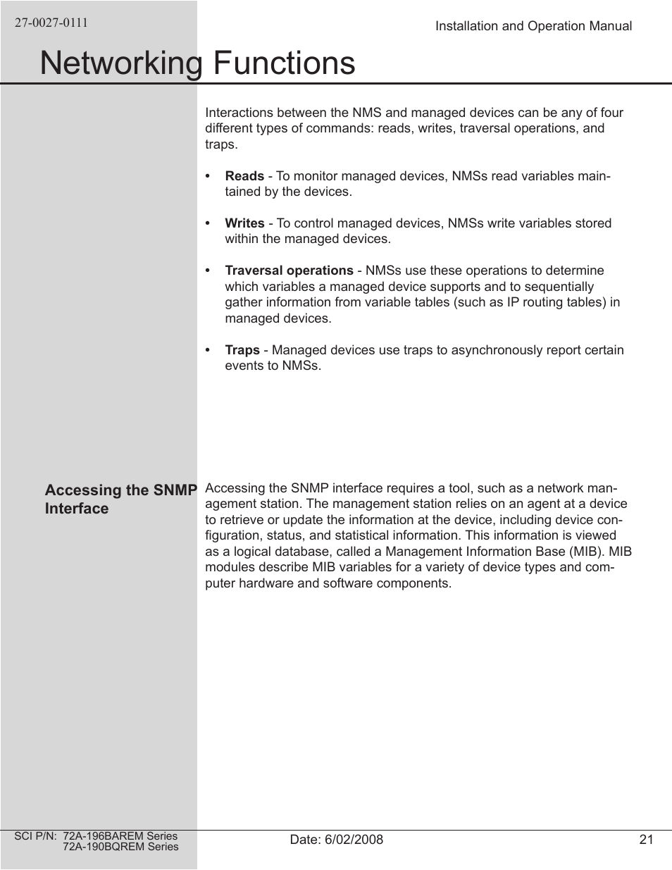 Networking functions | Spectrum Brands 72A-196BAREM Series User Manual | Page 21 / 26