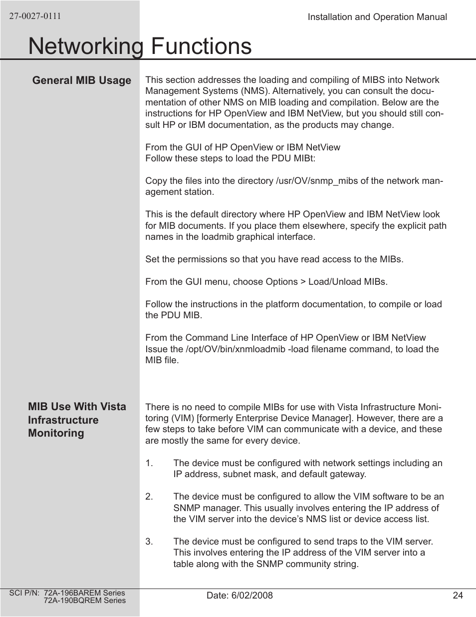 Networking functions | Spectrum Brands 72A-196BAREM Series User Manual | Page 24 / 26