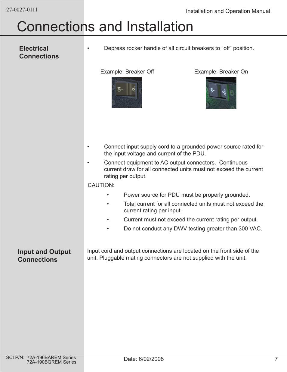 Connections and installation | Spectrum Brands 72A-196BAREM Series User Manual | Page 7 / 26