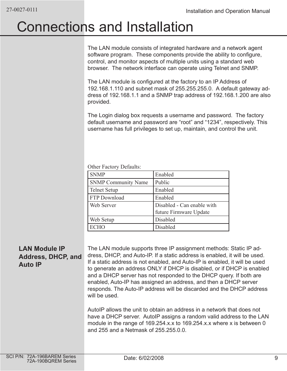 Connections and installation | Spectrum Brands 72A-196BAREM Series User Manual | Page 9 / 26