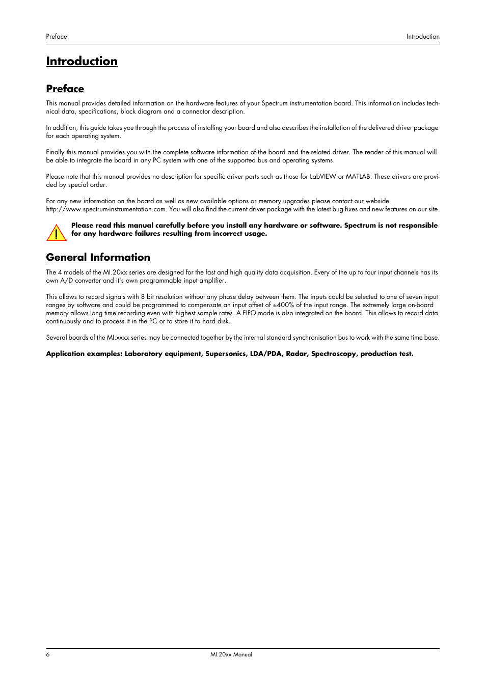 Introduction, Preface, General information | Preface general information | Spectrum Brands MI.20xx User Manual | Page 6 / 96