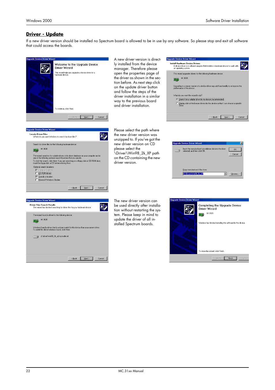 Driver - update | Spectrum Brands MC.31XX User Manual | Page 22 / 102
