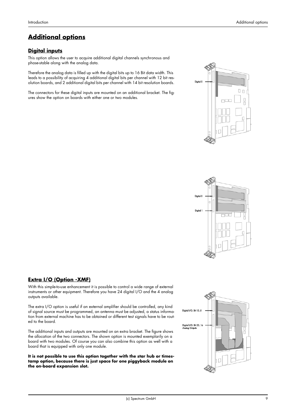 Additional options, Digital inputs, Extra i/o (option -xmf) | Digital inputs extra i/o (option -xmf) | Spectrum Brands MC.31XX User Manual | Page 9 / 102